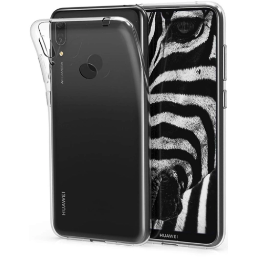 Huawei Y7 2019 Kılıf Ultra İnce Kaliteli Esnek Silikon 0.2mm - Şeffaf