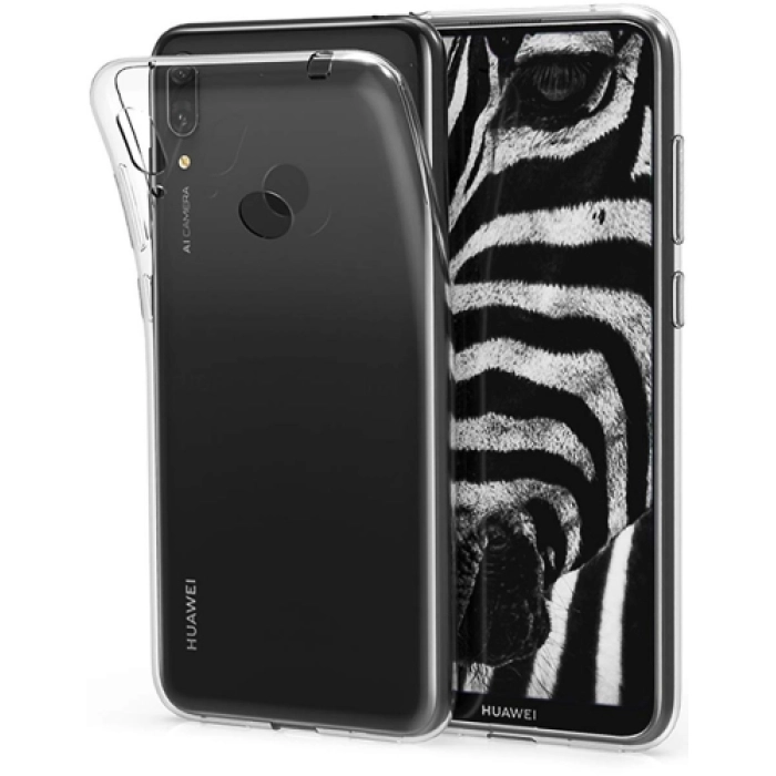 Huawei Y7 2019 Kılıf Ultra İnce Kaliteli Esnek Silikon 0.2mm - Şeffaf