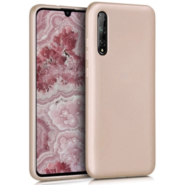 Huawei Y8p Kılıf İnce Soft Mat Renkli Esnek Silikon Kapak - Gold