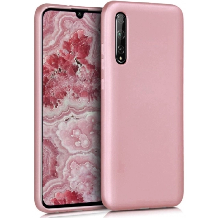 Huawei Y8p Kılıf İnce Soft Mat Renkli Esnek Silikon Kapak - Rose Gold