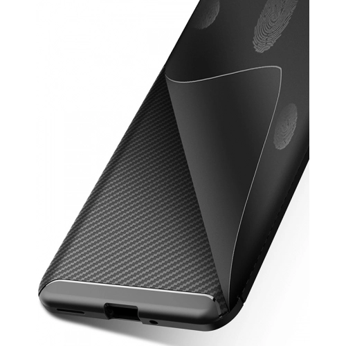 Huawei Y8p Kılıf Silikon Parmak İzi Bırakmayan Karbon Soft Negro Kapak - Siyah