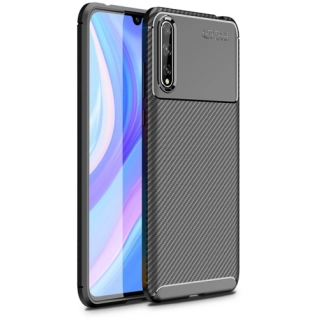 Huawei Y8p Kılıf Silikon Parmak İzi Bırakmayan Karbon Soft Negro Kapak - Siyah