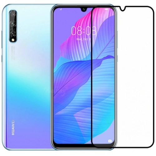 Huawei Y8p Kırılmaz Cam Tam Kapatan Kenarları Kırılmaya Dayanıklı Cam Ekran Koruyucu - Siyah