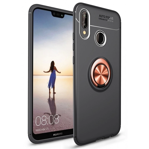 Huawei Y9 2019 Kılıf Renkli Silikon Yüzüklü Standlı Auto Focus Ravel Kapak - Rose Gold