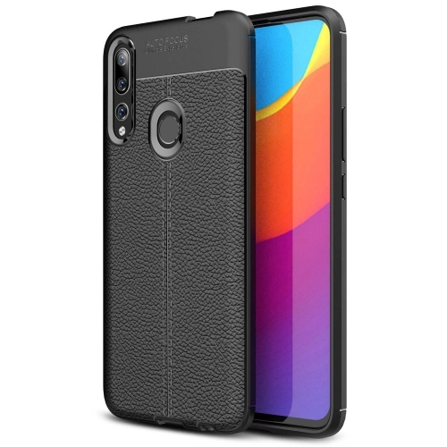 Huawei Y9 Prime 2019 Kılıf Deri Görünümlü Lüks Parmak İzi Bırakmaz Niss Silikon Kapak - Siyah