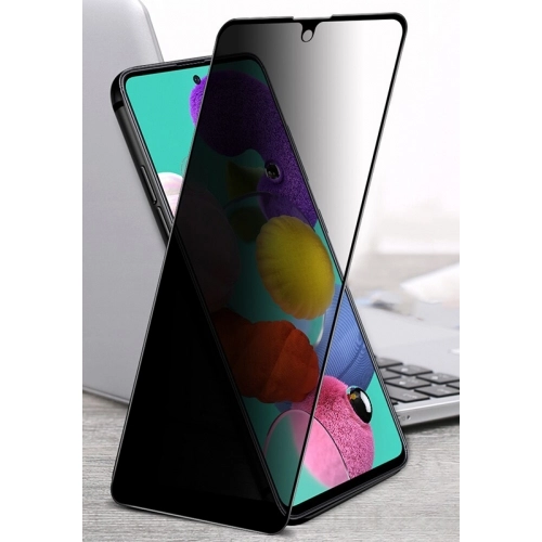 Huawei Y9 Prime 2019 Kırılmaz Cam 5D Ekran Koruyucu Karartmalı Hayalet Cam Privacy Tam Kapatan - Siyah