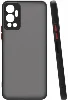 Infinix Hot 12 Kılıf Kamera Korumalı Arkası Şeffaf Mat Silikon Kapak - Siyah
