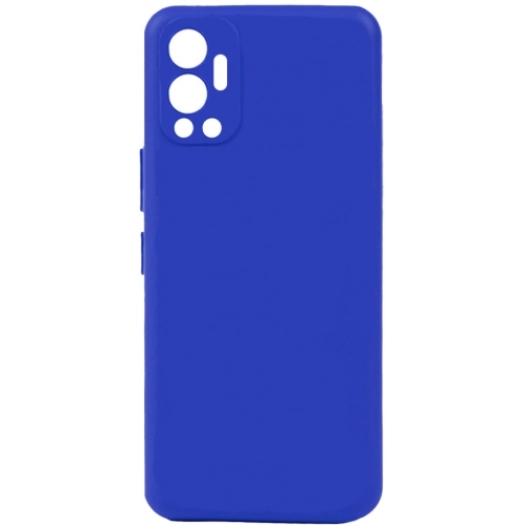 Infinix Hot 12 Kılıf Silikon Mat Esnek Kamera Korumalı Biye Kapak - Mavi
