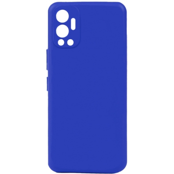 Infinix Hot 12 Kılıf Silikon Mat Esnek Kamera Korumalı Biye Kapak - Mavi