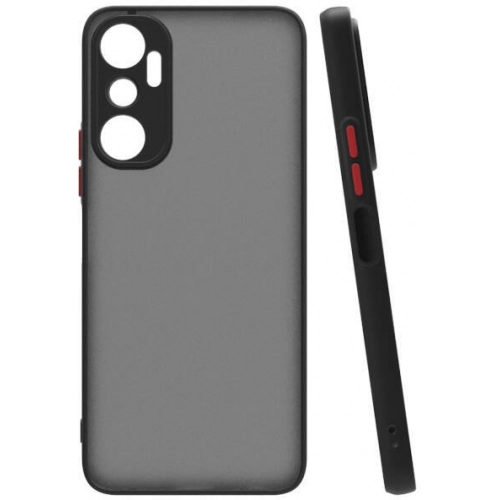 İnfinix Hot 20 Kılıf Kamera Korumalı Arkası Şeffaf Mat Silikon Kapak - Siyah