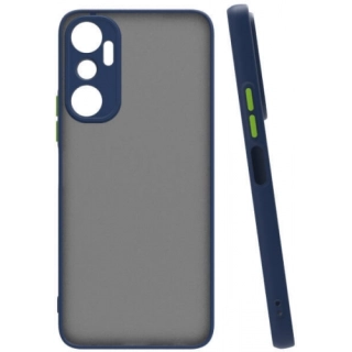 İnfinix Hot 20i Kılıf Kamera Korumalı Arkası Şeffaf Mat Silikon Kapak - Lacivert