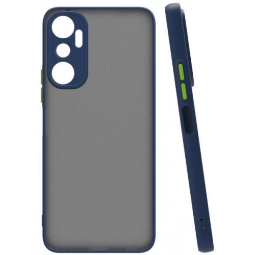 İnfinix Hot 20i Kılıf Kamera Korumalı Arkası Şeffaf Mat Silikon Kapak - Lacivert