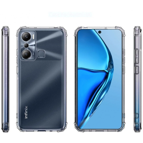 İnfinix Hot 20i Kılıf Silikon Köşe Korumalı Airbag Darbe Emici Kapak - Şeffaf