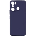 İnfinix Hot 20i Kılıf Silikon Mat Esnek Kamera Korumalı Biye Kapak - Lacivert