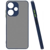İnfinix Hot 30 Kılıf Kamera Korumalı Arkası Şeffaf Mat Silikon Kapak - Lacivert
