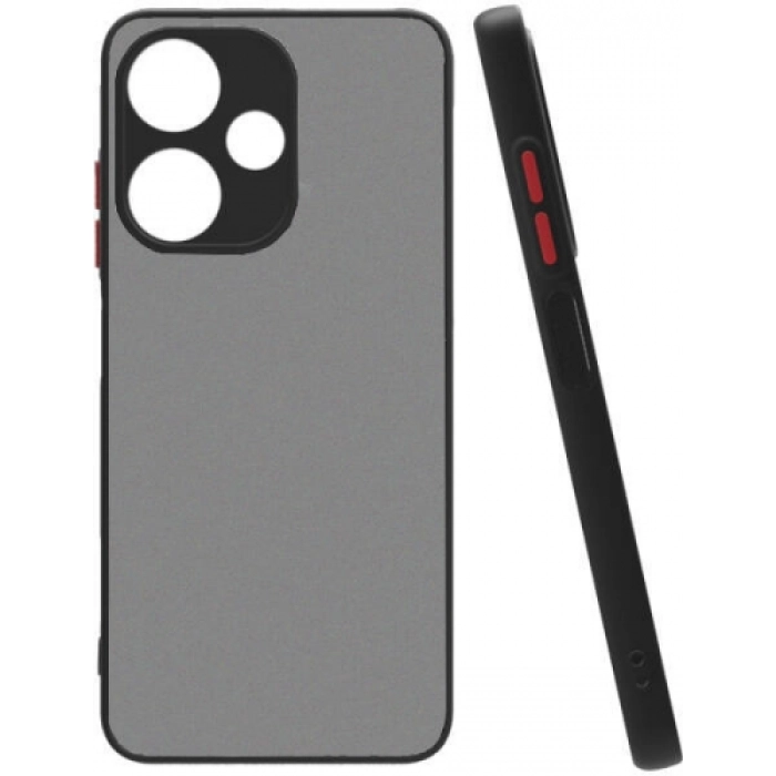 İnfinix Hot 30 Kılıf Kamera Korumalı Arkası Şeffaf Mat Silikon Kapak - Siyah