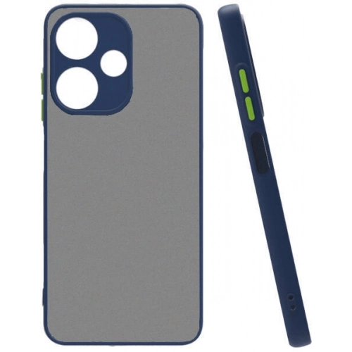 İnfinix Hot 30i Kılıf Kamera Korumalı Arkası Şeffaf Mat Silikon Kapak - Lacivert