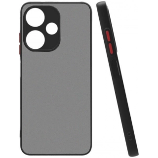 İnfinix Hot 30i Kılıf Kamera Korumalı Arkası Şeffaf Mat Silikon Kapak - Siyah