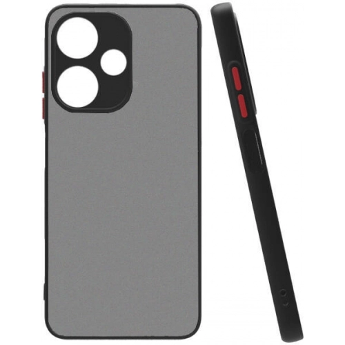 İnfinix Hot 30i Kılıf Kamera Korumalı Arkası Şeffaf Mat Silikon Kapak - Siyah