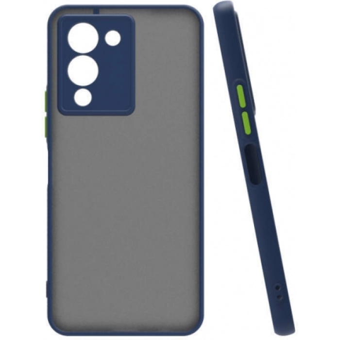 İnfinix Note 12 Kılıf Kamera Korumalı Arkası Şeffaf Mat Silikon Kapak - Lacivert