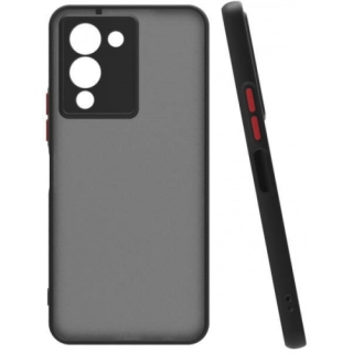 İnfinix Note 12 Kılıf Kamera Korumalı Arkası Şeffaf Mat Silikon Kapak - Siyah