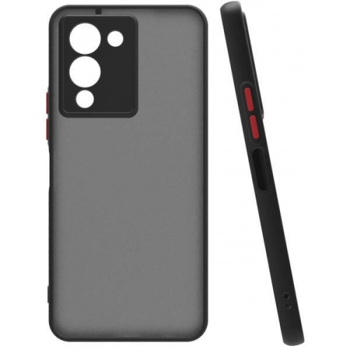 İnfinix Note 12 Kılıf Kamera Korumalı Arkası Şeffaf Mat Silikon Kapak - Siyah