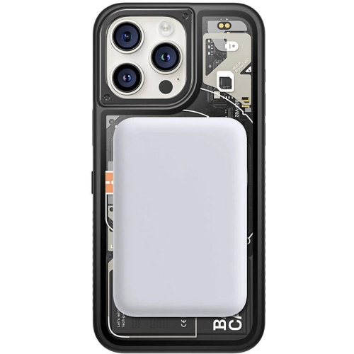 Apple iPhone 14 Pro Max (6.7) Kılıf Özelleştirilebilir 3 Fonksiyonlu Bluetooth Bağlantılı Bitmo Lab Bangcase Akıllı Magsafe Kapak - Siyah