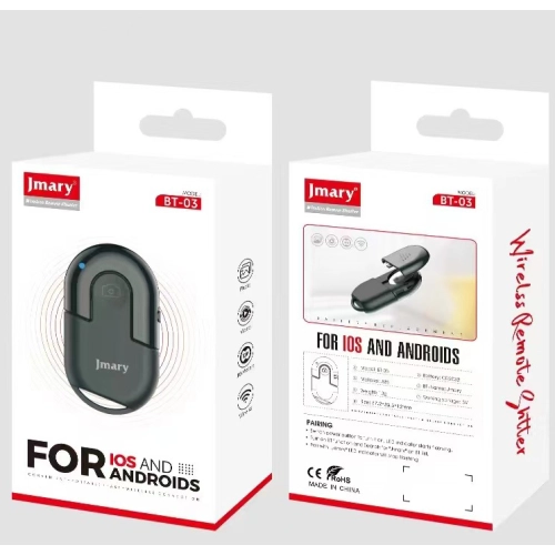 Jmary BT-03 Android ve iOS Uyumlu Bluetoothlu Fotoğraf Çekim Kumandası - Siyah