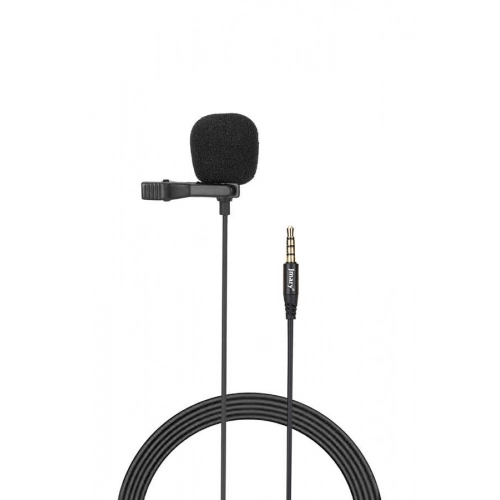 Jmary Canlı Yayın Yaka Mikrofon MC-R1 3.5mm Altın Jack YouTuber - Siyah