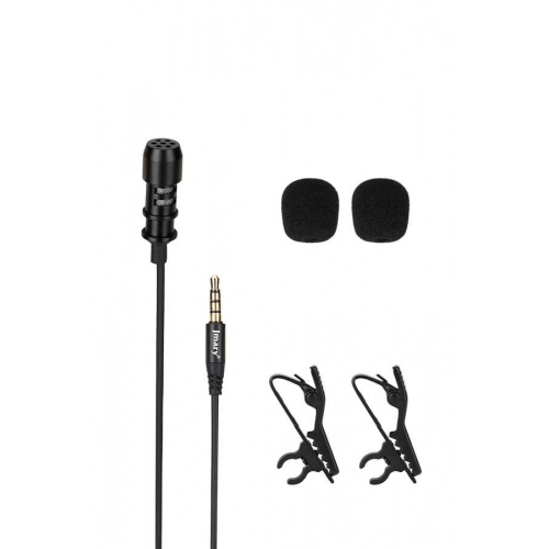 Jmary Canlı Yayın Yaka Mikrofon MC-R1 3.5mm Altın Jack YouTuber - Siyah