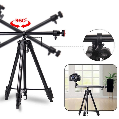 Jmary KP2207 Tripod 4 Farklı Yükseklik Ayarı 133 cm 360 Derece Dönebilen Başlık - Siyah