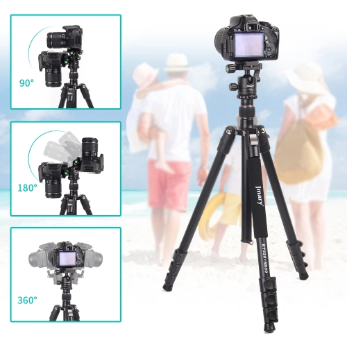 Jmary KT3255NB30 3 Kademeli 164.5cm Fonksiyonel Ayrılabilir Monopod Tasarım Başlıklı Tripod - Siyah