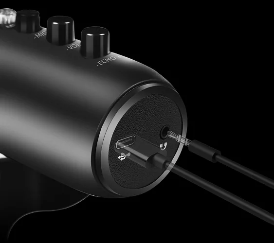 Jmary MC-PW8 Gürültü Önleyici Anti-Şok Teknoloji Tak Çalıştır Ekolu Stüdyo Mikrofon - Siyah