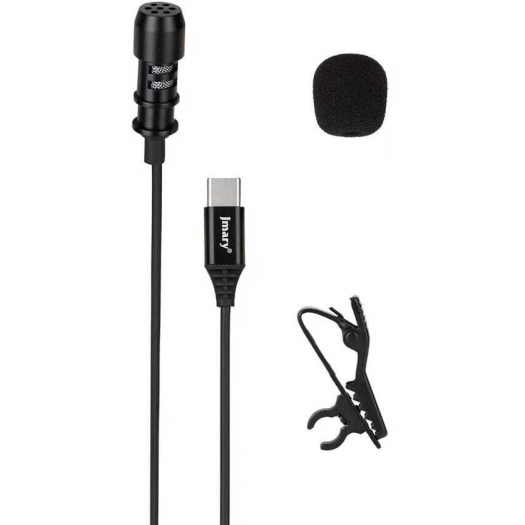 Jmary MC-R2 Type-C Canlı Yayın Yaka Mikrofon - Siyah