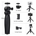 Jmary MT-20 Tripod 360 Derece Oynar Başlıklı Çok Yönlü Kısa Telefon Sabitleyici 16 cm - Siyah