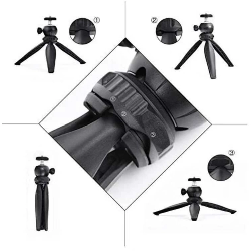 Jmary MT-20 Tripod 360 Derece Oynar Başlıklı Çok Yönlü Kısa Telefon Sabitleyici 16 cm - Mavi