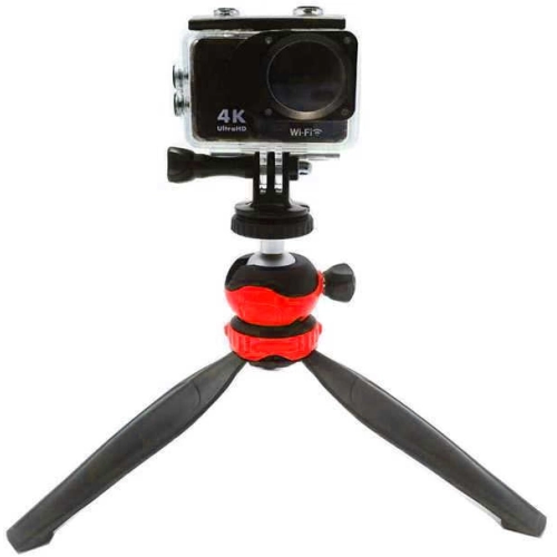 Jmary MT-20 Tripod 360 Derece Oynar Başlıklı Çok Yönlü Kısa Telefon Sabitleyici 16 cm - Kırmızı