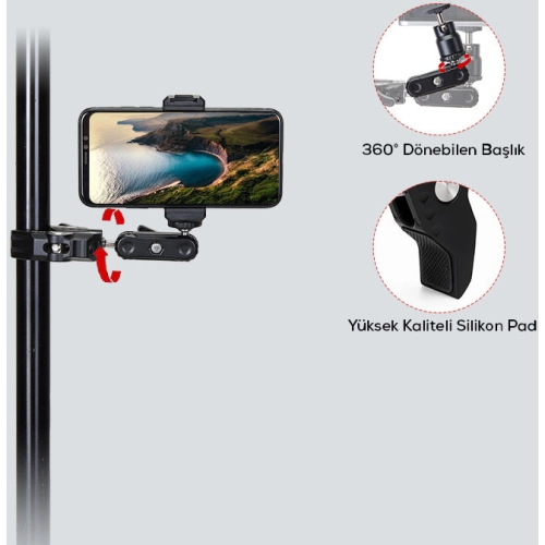 Jmary SR-56 Çekim Ekipmanları için Ayarlanabilir Alüminyum Kelepçe - Siyah