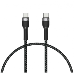 Shira Serisi Şarj Kablosu Type-C To Type-C PD Kablo 480Mbps 100W Hızlı Şarj Destekli 1 Metre - Siyah