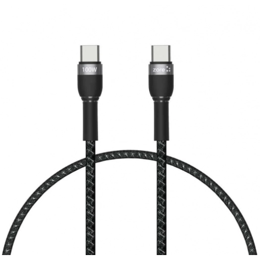 Shira Serisi Şarj Kablosu Type-C To Type-C PD Kablo 480Mbps 100W Hızlı Şarj Destekli 30cm - Siyah