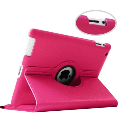 Apple iPad 2 Tablet Kılıfı 360 Derece Dönebilen Standlı Kapak - Pembe