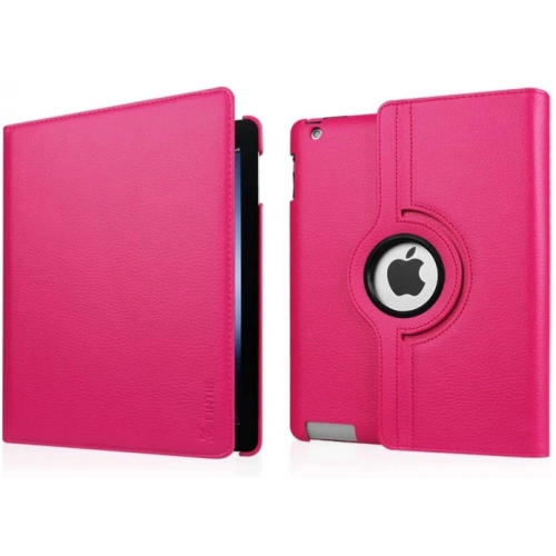 Apple iPad 2 Tablet Kılıfı 360 Derece Dönebilen Standlı Kapak - Pembe