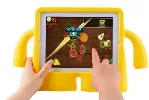 Apple iPad Mini 2021 (6.Nesil) Kılıf Çocuklar İçin Standlı Eğlenceli Korumalı Silikon Tablet Kılıfı - Mor
