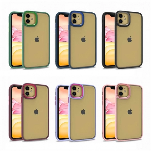 Apple iPhone 11 Kılıf Electro Silikon Renkli Flora Kapak - Kırmızı