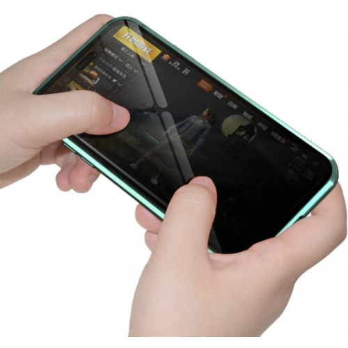 Apple iPhone 11 Kılıf Hayalet Camlı 360 Derece Mıknatıslı 2 Parça Arkası Cam Kapak - Gümüş