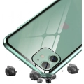 Apple iPhone 11 Kılıf Hayalet Camlı 360 Derece Mıknatıslı 2 Parça Arkası Cam Kapak - Gümüş