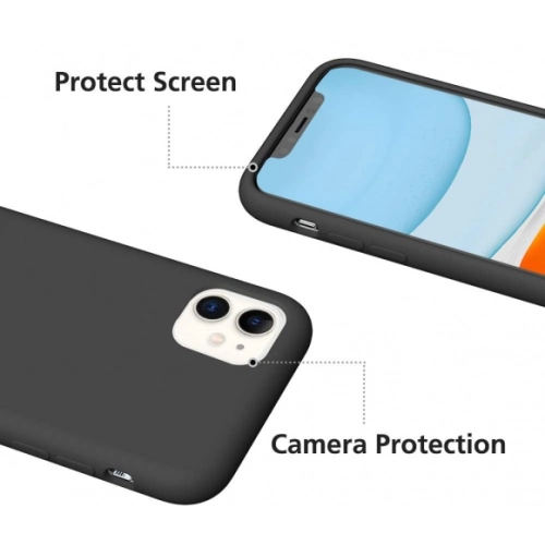 Apple iPhone 11 Kılıf İçi Kadife Mat Yüzey LSR Serisi Kapak - Siyah