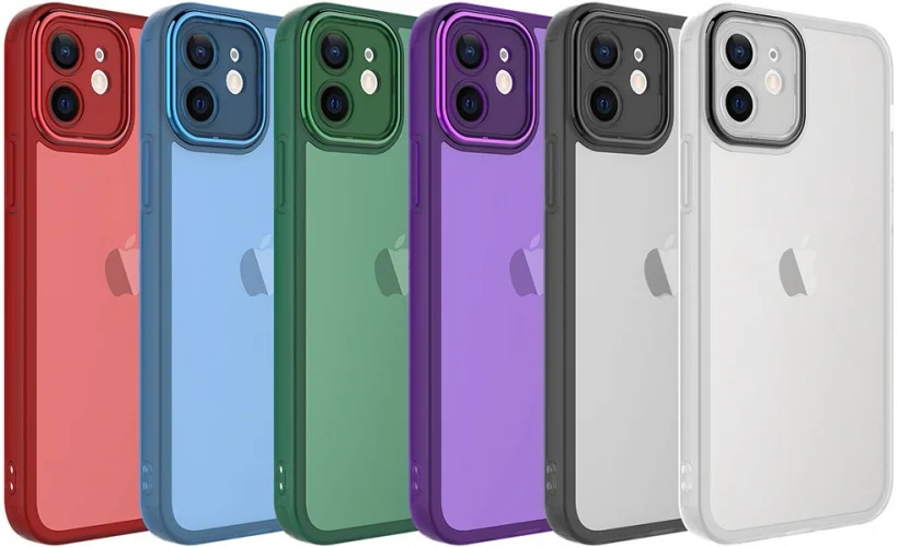 Apple iPhone 11 Kılıf Şeffaf Esnek Silikon Kenarları Buzlu Kamera Korumalı Post Kapak - Mavi