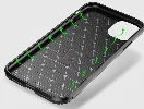 Apple iPhone 11 Pro Kılıf Karbon Serisi Mat Fiber Silikon Negro Kapak - Yeşil