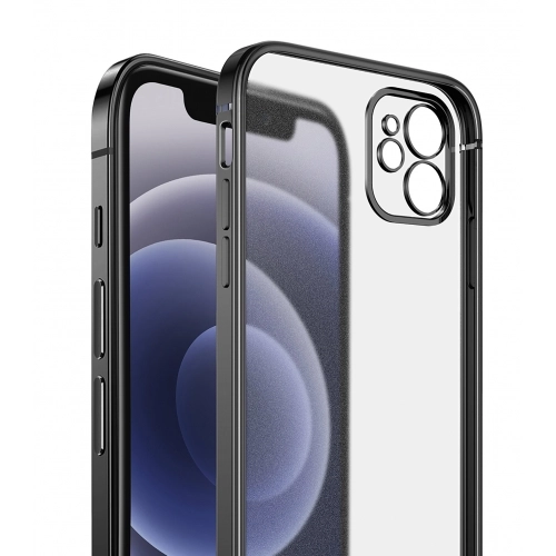 Apple iPhone 12 (6.1) Kılıf Renkli Mat Esnek Kamera Korumalı Silikon G-Box Kapak - Gümüş